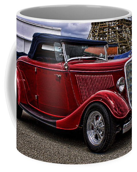 Hot Rod Coffee Mug featuring the photograph Red Cabrolet by Ron Roberts