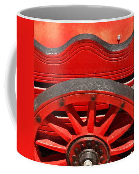 Solvang Coffee Mug featuring the photograph Red Cart by Art Block Collections