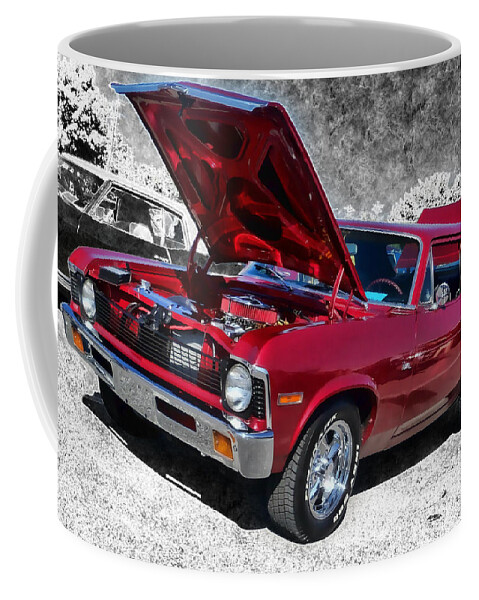 Victor Montgomery Coffee Mug featuring the photograph Red Chevy Nova by Vic Montgomery