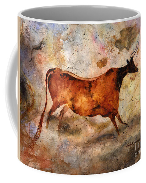 Cave Coffee Mug featuring the painting Red Cow by Hailey E Herrera
