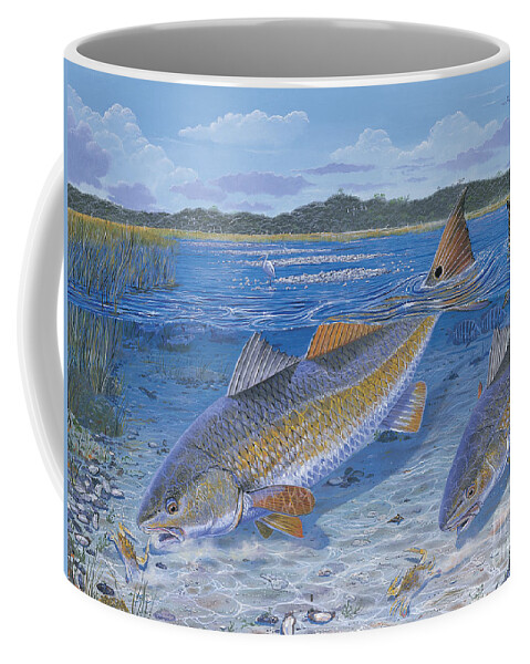 Redfish Coffee Mug featuring the painting Red Creek In0010 by Carey Chen