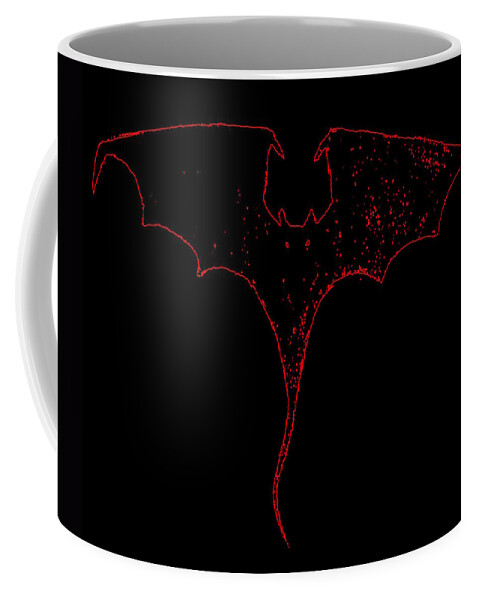 Dracon Dragon Wyvern Wyrm Dark Red Fire Fear Menace Bat Coffee Mug featuring the drawing Red dragon by Guy Pettingell
