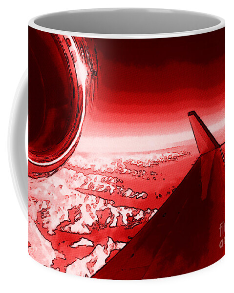 Jet Coffee Mug featuring the photograph Red Jet Pop Art Plane by Vintage Collectables