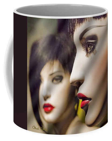 Staley Coffee Mug featuring the photograph Red Lips - Black Heart by Chuck Staley