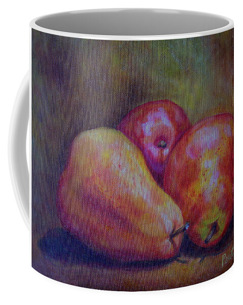 Still Life Coffee Mug featuring the painting Red Pears Five by Gay Pautz