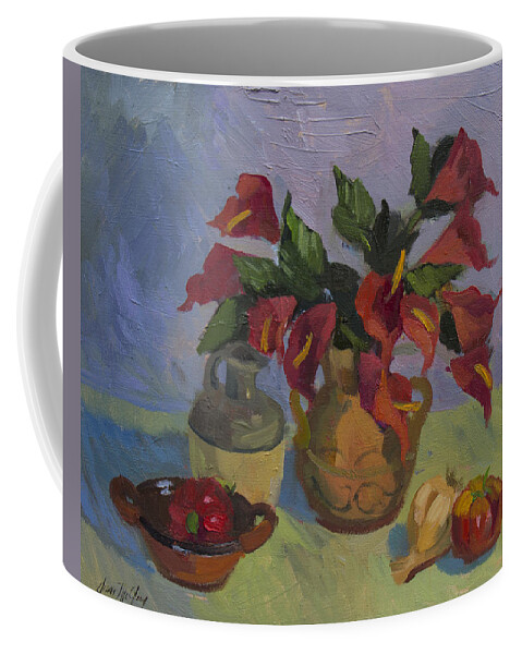 Still Life Coffee Mug featuring the painting Red Pepper by Diane McClary