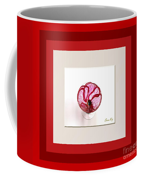 Glass Coffee Mug featuring the glass art Red Poppy. Soul Inspirations by Oksana Semenchenko