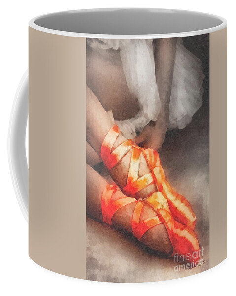 Red Shoes Coffee Mug featuring the painting Red Shoes by Mo T
