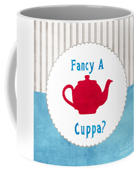 Tea Coffee Mug featuring the painting Red Teapot by Linda Woods