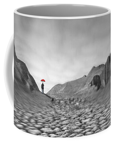 Surrealism Coffee Mug featuring the photograph Red Umbrella by Mike McGlothlen