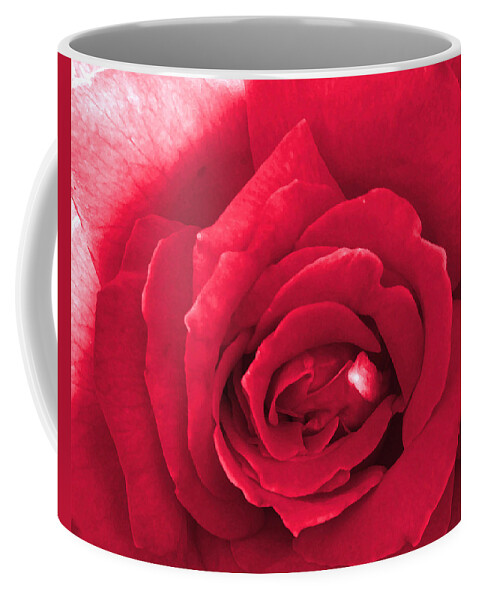 Red Coffee Mug featuring the photograph Red Velvet Rose by Denise Beverly
