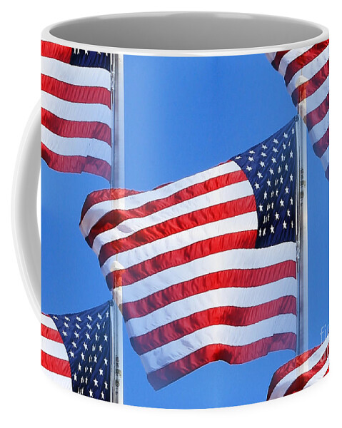 American Flag Coffee Mug featuring the photograph Red White and Blue by Judy Palkimas