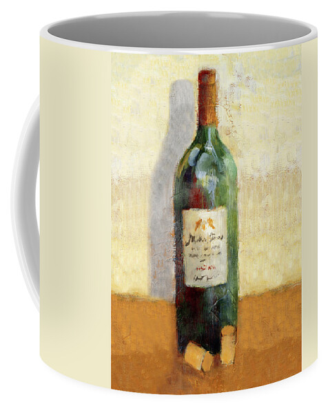 Red Coffee Mug featuring the painting Red Wine And Cork by Lanie Loreth