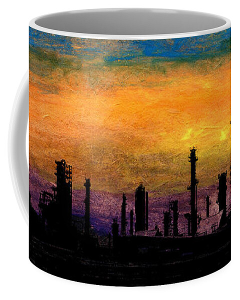Oil Coffee Mug featuring the painting Refinery by R Kyllo