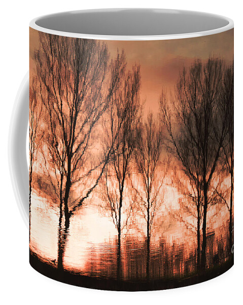 Landscape Coffee Mug featuring the photograph Reflection in red by Adriana Zoon