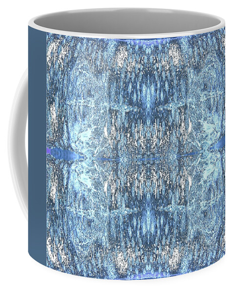 Abstract Coffee Mug featuring the digital art Reflections in Blue by Stephanie Grant
