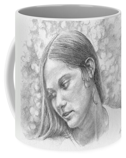 Pencil Drawing Coffee Mug featuring the drawing Remembered Always by Arthur Fix