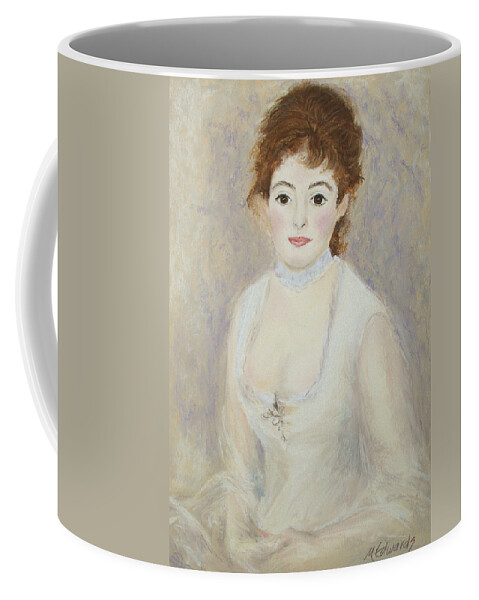 Pastel Coffee Mug featuring the pastel Renoir's Lady by Marna Edwards Flavell