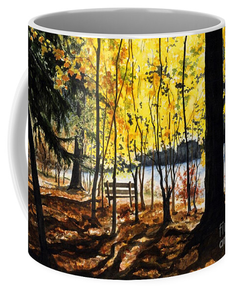 Watercolor Trees Coffee Mug featuring the painting Resting Place by Barbara Jewell