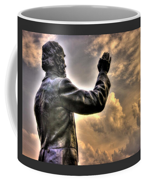 Civil War Coffee Mug featuring the photograph Rev. Father William E. Corby C S C - Blessing the Troops of the 88th New York Infantry Irish Brigade by Michael Mazaika