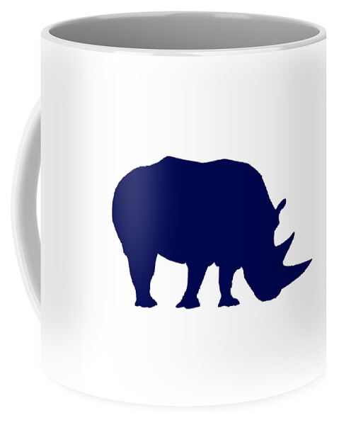 Graphic Art Coffee Mug featuring the photograph Rhino in Navy and White by Jackie Farnsworth