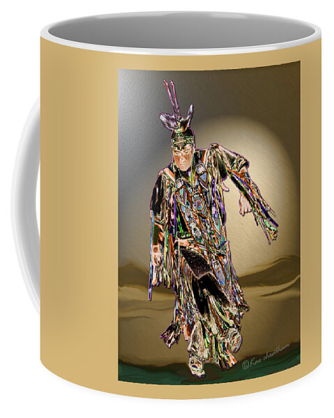 Pow Wow Dancer Coffee Mug featuring the digital art Ribbon Dancer by Kae Cheatham