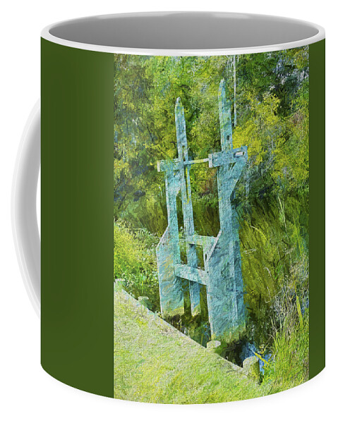 Brookgreen Coffee Mug featuring the photograph Rice Trunk - Faux Painting by Bill Barber