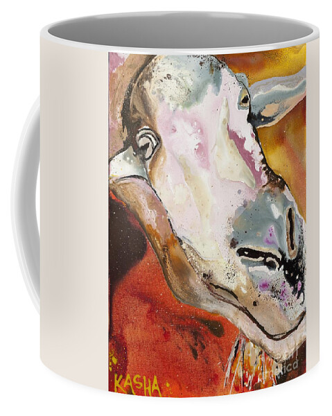 Animal Coffee Mug featuring the painting Rigel at Louisville Zoo by Kasha Ritter