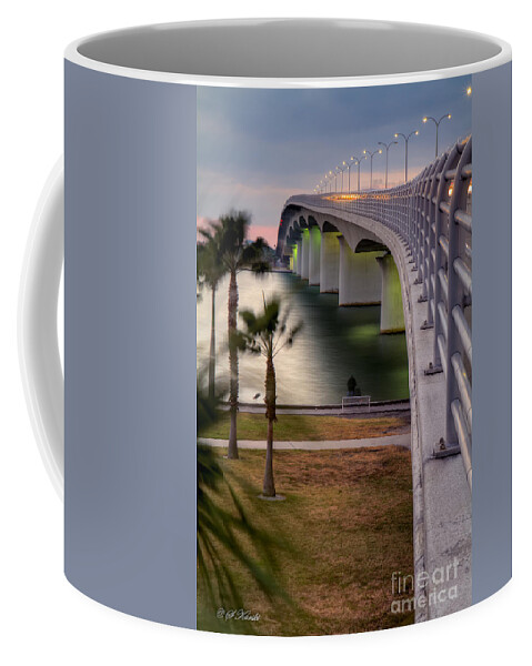 Fl Coffee Mug featuring the photograph Ringling Causeway Bridge Overlook by Sue Karski