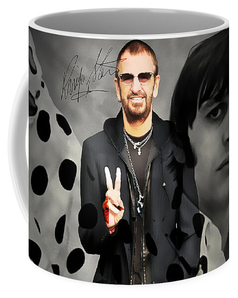 Ringo Starr Coffee Mug featuring the mixed media Ringo Star by Marvin Blaine