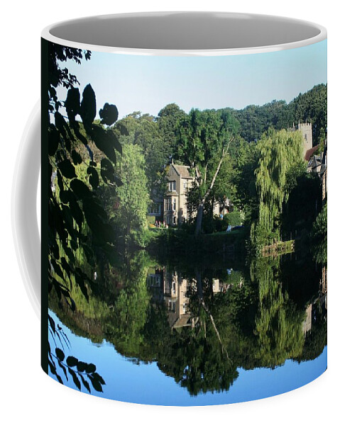 Landscape Coffee Mug featuring the photograph River Lune at Halton Lancashire by Nigel Radcliffe