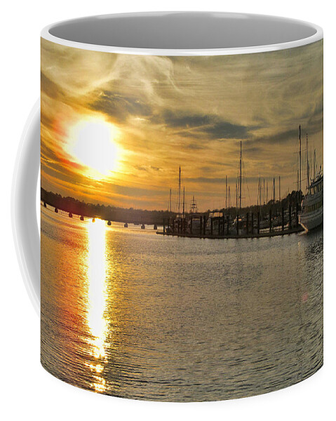 Victor Montgomery Coffee Mug featuring the photograph River Sunset by Vic Montgomery
