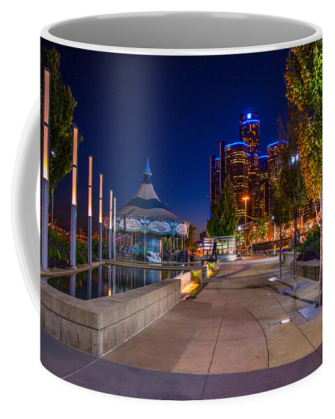 Detroit Coffee Mug featuring the photograph River Walk by Pravin Sitaraman
