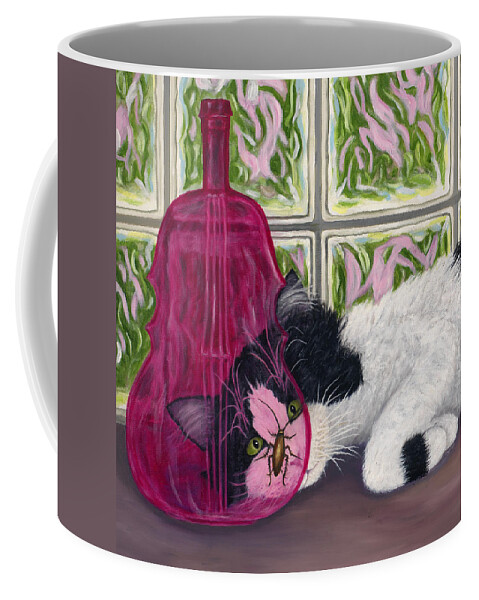 Karen Zuk Rosenblatt Coffee Mug featuring the painting Roach Approach Sq by Karen Zuk Rosenblatt