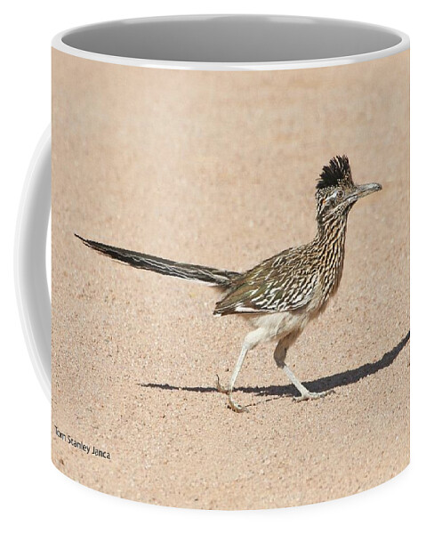 Road Runner Coffee Mug featuring the photograph Road Runner On The Road by Tom Janca