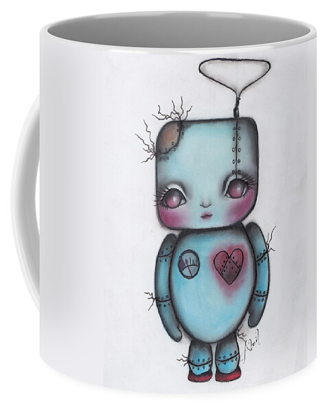 Robot Coffee Mug featuring the painting Robot by Abril Andrade