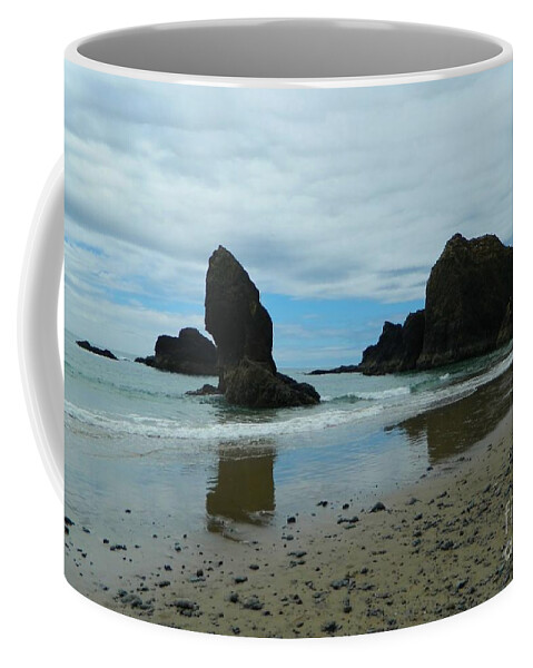 Rocks Coffee Mug featuring the photograph Rock Reflections by Gallery Of Hope 