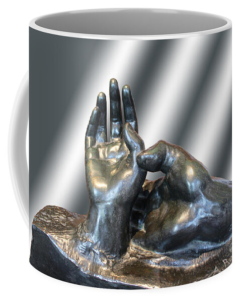 Rodin Hands Sculpture Coffee Mug featuring the photograph Rodin Hands Sculpture 02 by Carlos Diaz