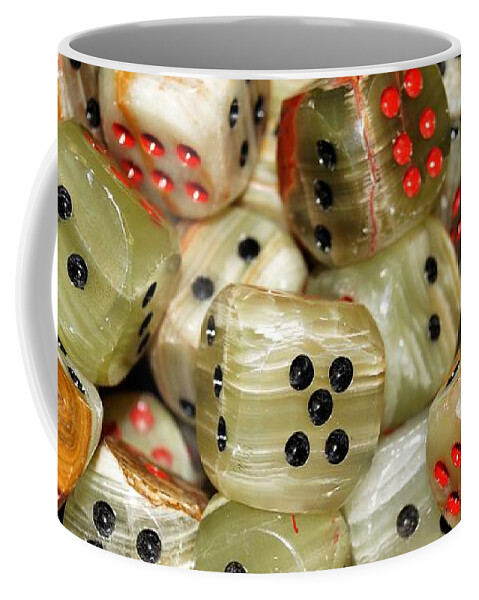Dice Coffee Mug featuring the photograph Roll the Dice by Jean Goodwin Brooks