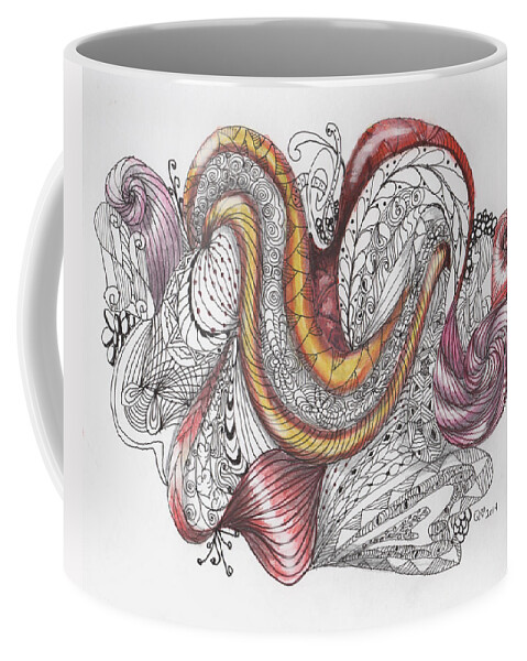 Doodle Coffee Mug featuring the drawing Roller Coaster by Quwatha Valentine