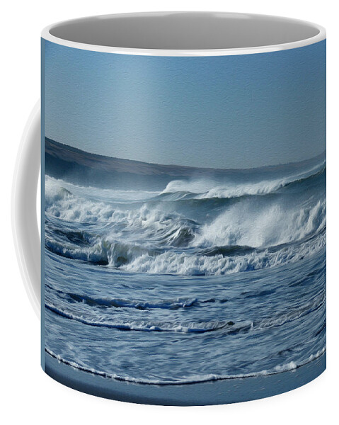 Morocco Coffee Mug featuring the photograph Rolling waves by Tracy Winter