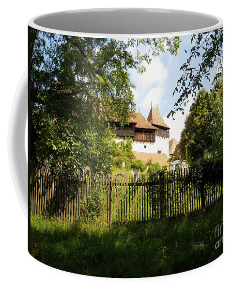 Rural Church Coffee Mug featuring the photograph Romanian Fortified Church by Ramona Matei