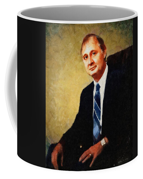 Ron Coffee Mug featuring the painting Ron Kolker by Jeffrey Kolker
