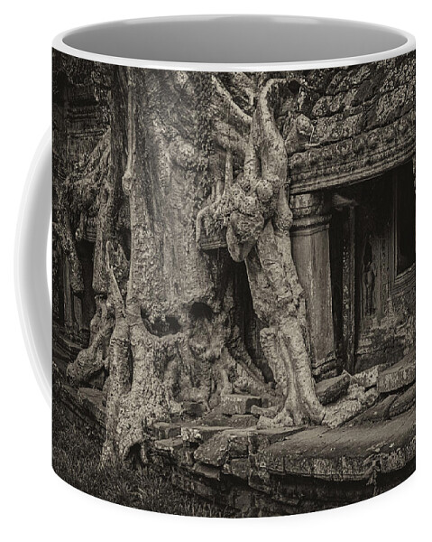 Angkor Coffee Mug featuring the photograph Roots in Ruins 7, Ta Prohm, 2014 by Hitendra SINKAR