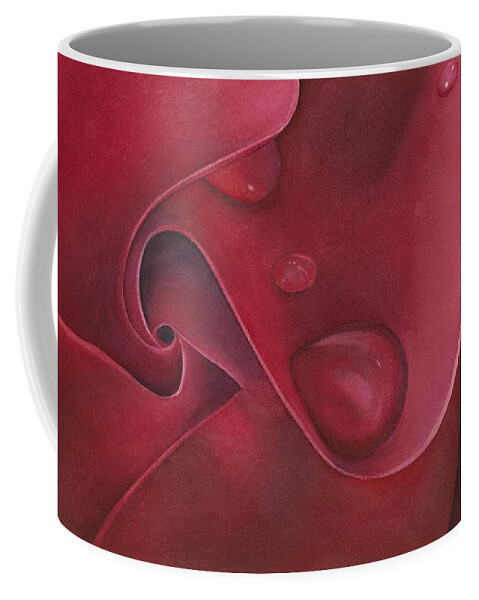 Rose Coffee Mug featuring the painting Rose Drop by Sandy Haight