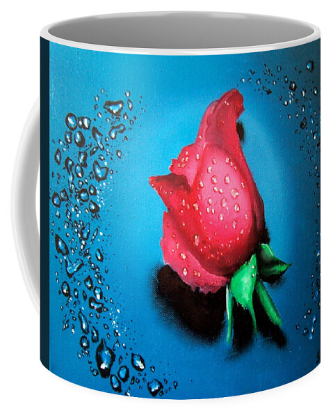 Painting Coffee Mug featuring the painting Rose by Geni Gorani