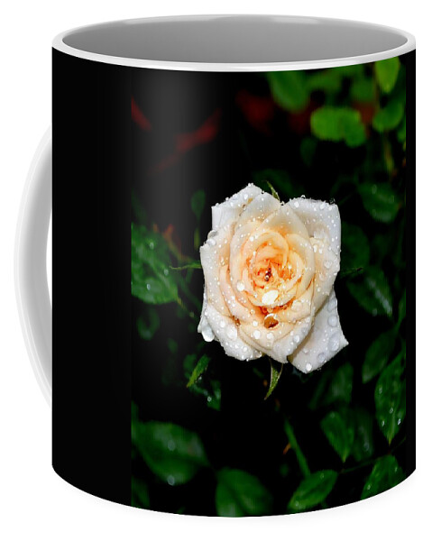 Rose Coffee Mug featuring the photograph Rose In The Rain by Deena Stoddard
