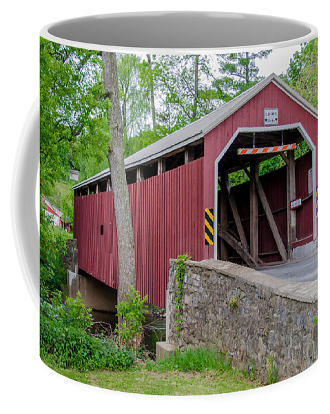 Bridges Coffee Mug featuring the photograph Rosehill Covered Bridge by Guy Whiteley