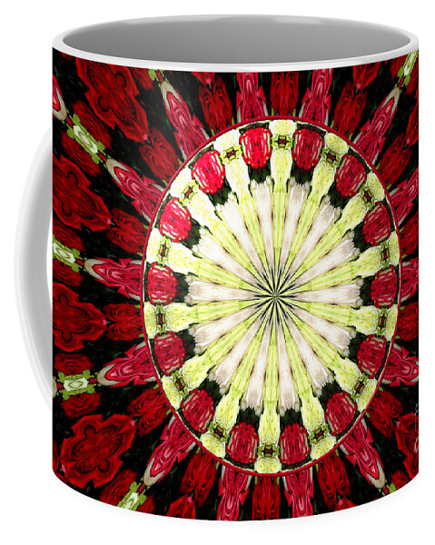 Red Roses Coffee Mug featuring the photograph Roses Kaleidoscope Under Glass 23 by Rose Santuci-Sofranko