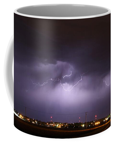 Stormscape Coffee Mug featuring the photograph Round 2 More Late Night Servere Nebraska Storms by NebraskaSC